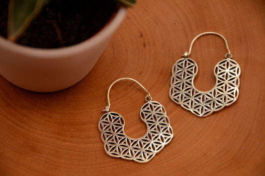 Indische Hängeohrringe "BLUME DES LEBENS"